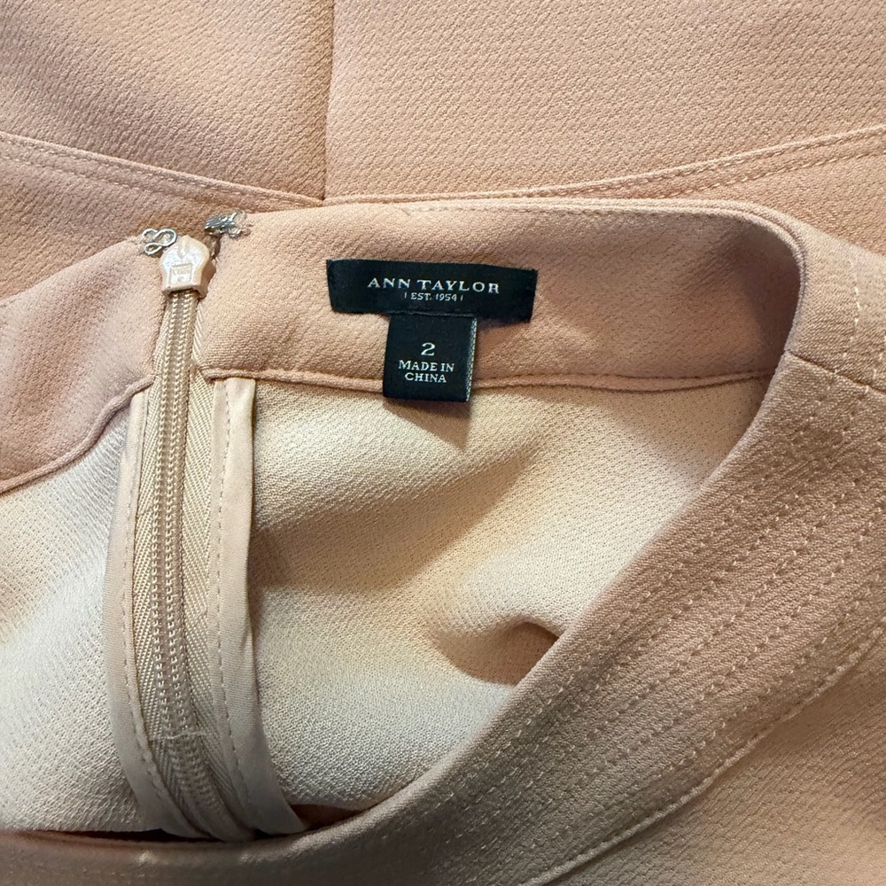 Ann Taylor Flutter Short Sleeve Peach Pink Cocktail Casual Dress - Picture 10 of 12